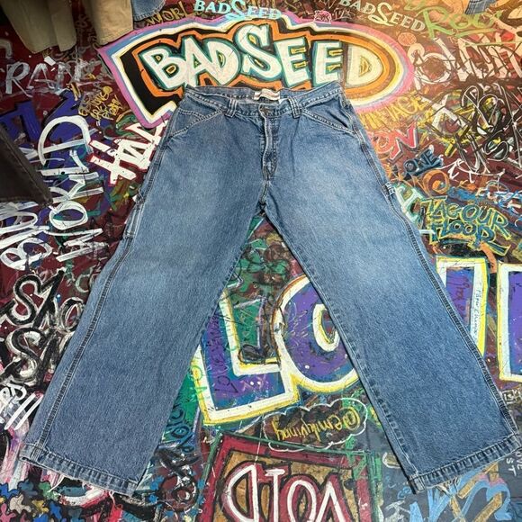 Y2K Levi’s Signature Carpenter Jeans - Men’s 34x30 - Baggy Fit Workwear Denim - Picture 1 of 13